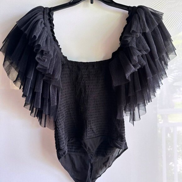 NWOT FREE PEOPLE INTIMATELY WOMEN'S Bodysuit M L BLACK FP Kill The Light - Picture 9 of 11